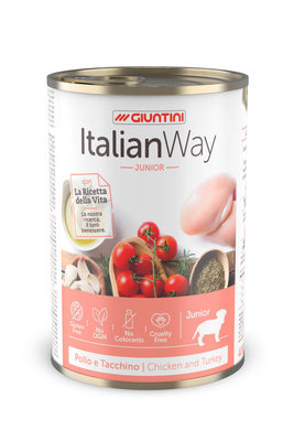 Italian Way (Итальян Вэй) Консервы для щенков мясное ассорти с томатами и рисом