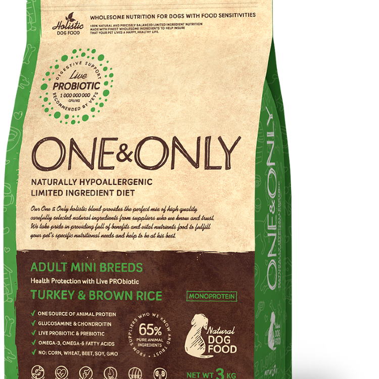 One&Only (Ван энд Онли) Turkey & Rice Adult MINI Breeds Индейка с рисом для взрослых собак мелких пород
