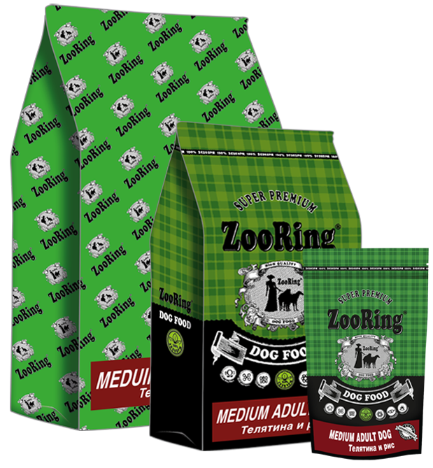 ZooRing (Зооринг) Medium Adult Dog Телятина и рис