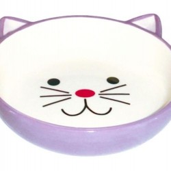 N1 миска керамическая сиреневая в форме мордочки кошки (мкр802)