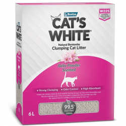 Cats White (Кэтс Вайт) BOX Baby Powder аромат детской присыпки комкующийся наполнитель