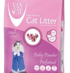 Van cat комкующийся наполнитель без пыли с ароматом детской присыпки, пакет (baby powder)unri003