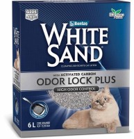 White Sand (Вайт Сенд) Комкующийся наполнитель "С усиленной блокировкой запахов" с активированным углем, без запаха, коробка РАСПРОДАЖА