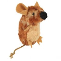 Trixie игрушка "мышка", с пищалкой, плюш, коричневый