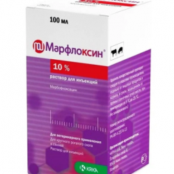 Марфлоксин 10%, раствор для инъекций, 100мл