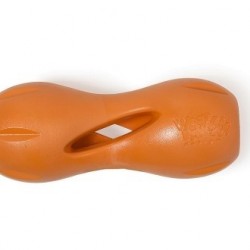 Zogoflex игрушка для собак гантеля под лакомства qwizl оранжевая