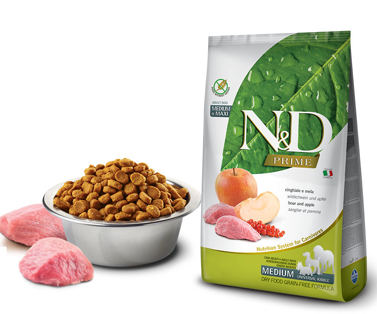 Farmina (Фармина) N&D Prime беззерновой корм для собак средних и крупных пород (кабан с яблоком)