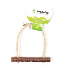 Zoobaloo Игрушка для птиц качели сизаль орешник с колоколом