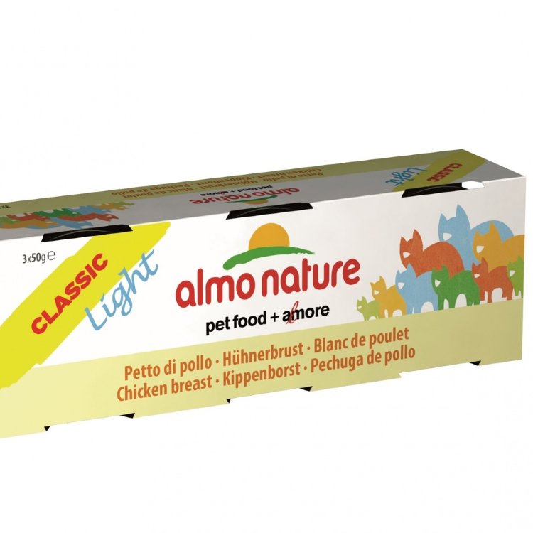 Almo Nature (Алмо Натур) Набор 3 шт.по 50г Низкокалорийные консервы для Кошек (Classic Light Cat )