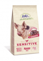Lifecat (Лайфкет) Adult Sensitive Pork корм со свежей постной свиной вырезкой, профилактика ЖКТ  для кошек
