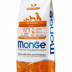 Monge (Монж) dog speciality корм для собак всех пород утка с рисом и картофелем