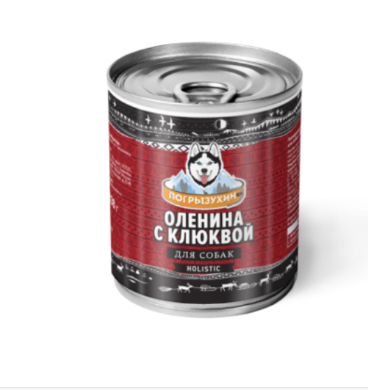 Погрызухин консервы оленина для собак ж/б 338 гр.