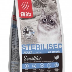Blitz (Блиц) корм д/кошек стерилизованных STERILISED CATS с индейкой