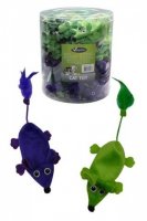 Papillon игрушка для кошек "плюшевые мышки, зеленые и фиолетовые" (plush green + violet mice 11 cm unstuffed tube 60 pcs)