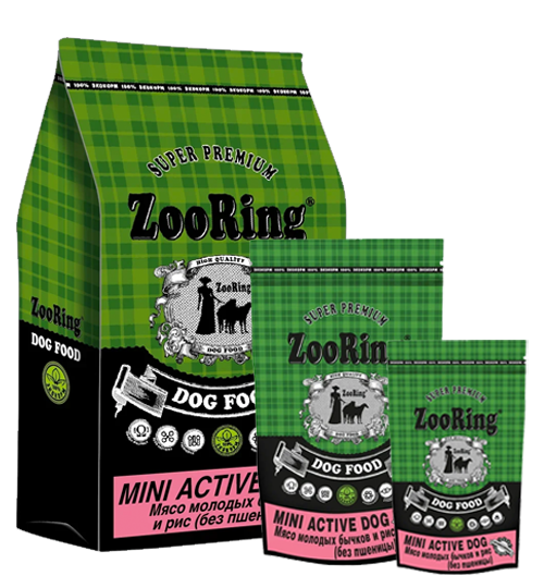 ZooRing (Зооринг) Mini Active Dog мясо молодых бычков и рис