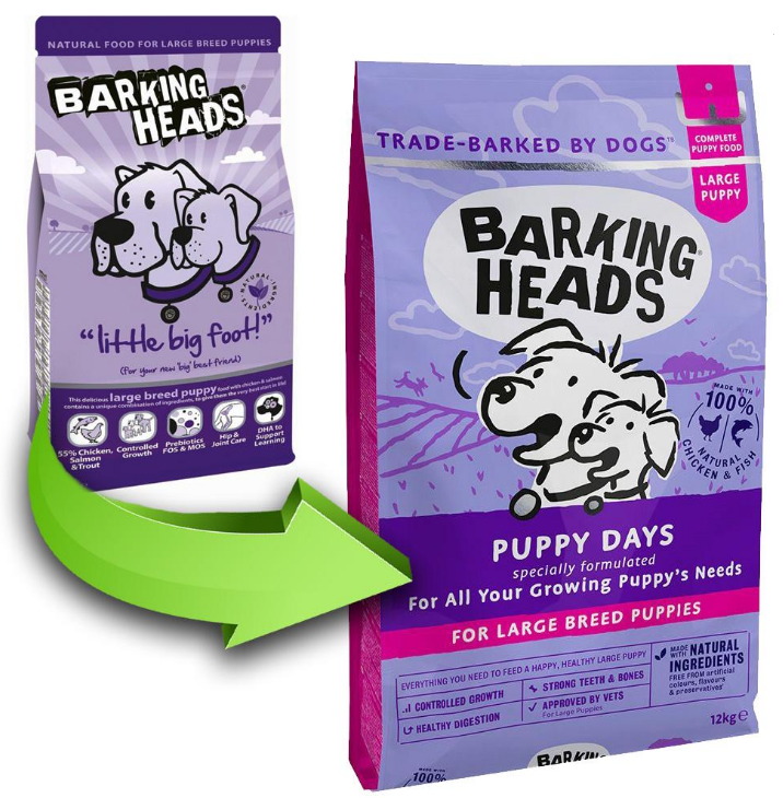 Barking Heads (Баркинг Хеадс) для щенков Крупных пород с курицей, лососем и рисом 