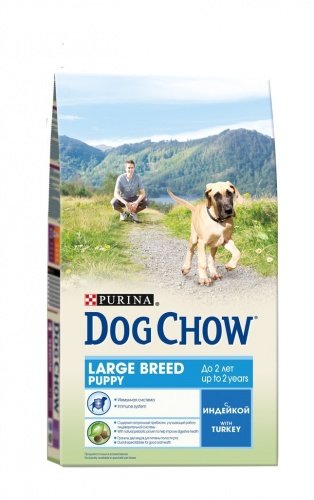 Dog Chow (Дог Чау) для щенков крупных пород с индейкой (puppy large breed)