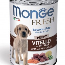 Monge (Монж) dog Fresh Chunks in Loaf консервы для щенков мясной рулет телятина с овощами