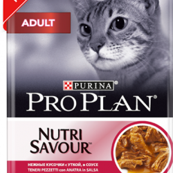 ПРОПЛАН (PROPLAN) Nutrisavour пауч для взрослых кошек Утка/соус