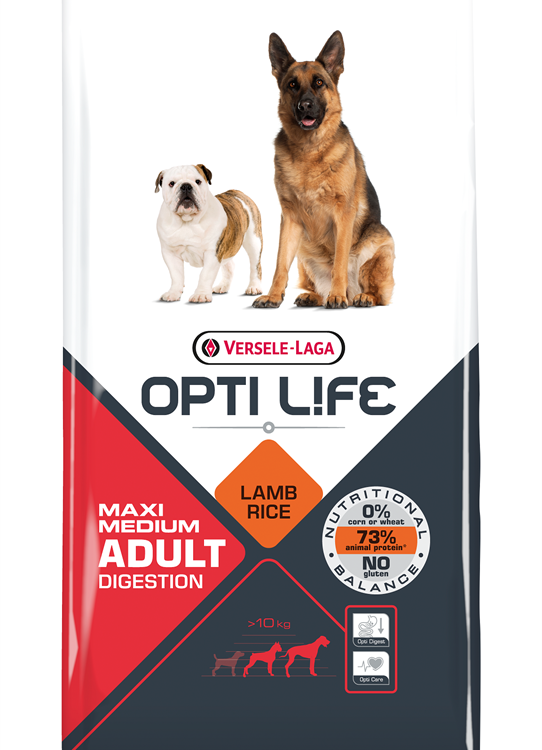 Opti Life (Опти Лайф) Для собак с чувствительным пищеварением с ягненком и рисом (Adult Digestion Medium & Maxi)