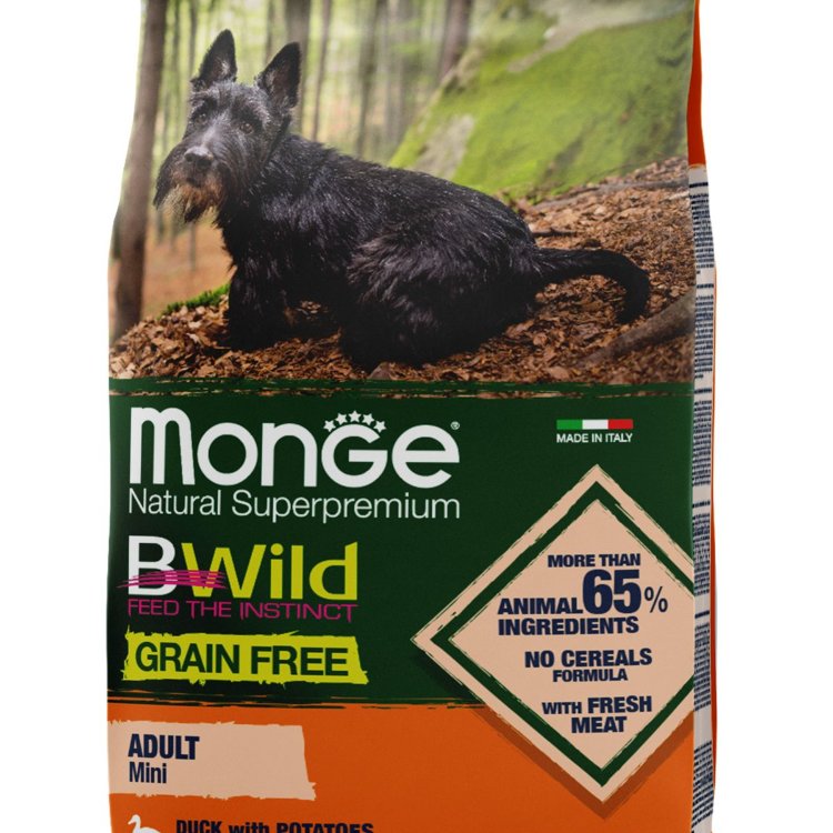 Monge (Монж) dog grain free mini беззерновой корм для собак мелких пород утка с картофелем