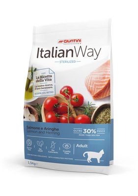 Italian Way (Итальян Вэй) Сухой корм для стерилизованных кошек с лососем и сельдью