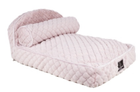 Pinkaholic стеганая кровать-лежанка "гранд" из иск.меха с подушкой-валиком (arctic grand bed) Выводится из ассортимента