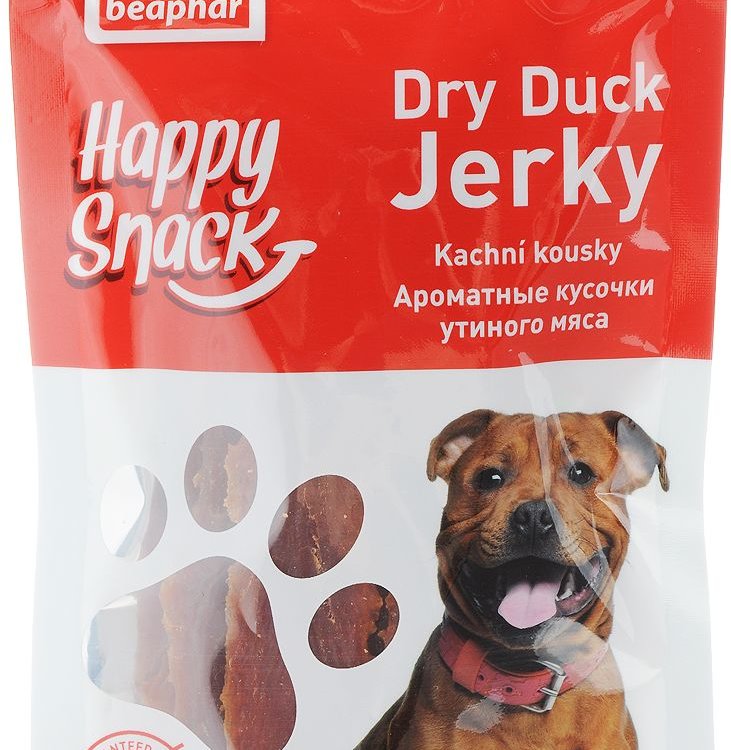 Лакомства beaphar happy snack  для собак 60г ароматные кусочки утиного мяса
