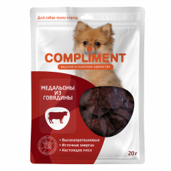 COMPLIMENT (Комплимент) лакомство Медальоны из говядины для собак мини-пород