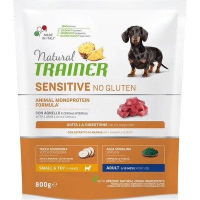 Natural Trainer (Натурал Тренер) Сухой корм для собак малых пород с чувствительным пищеварением без глютена с ягненком