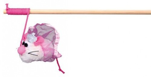 Trixie игрушка-удочка для кошки мышь-невеста princess, плюш, розовый