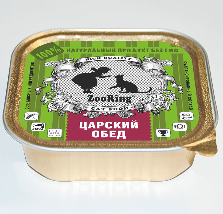 ZooRing (Зооринг) консервированный полнорационный корм для кошек паштет 100гр