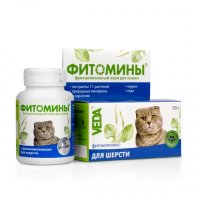 Веда фитомины® с фитокомплексом для шерсти для кошек функциональный корм