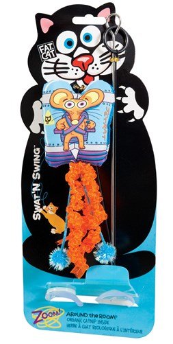 CHUCKIT Игрушка д/кошек - Удочка-дразнилка на присосках с мягкой игрушкой «Космический мышонок»  FC SWAT 'N SWING AIR RAT
