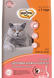 Мнямс Skin&Coat Сухой корм с лососем для взрослых кошек для кожи и шерсти