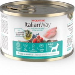 Italian Way (Итальян Вэй) Облегченные консервы для собак с форелью и черникой