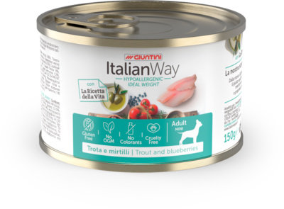 Italian Way (Итальян Вэй) Облегченные консервы для собак с форелью и черникой