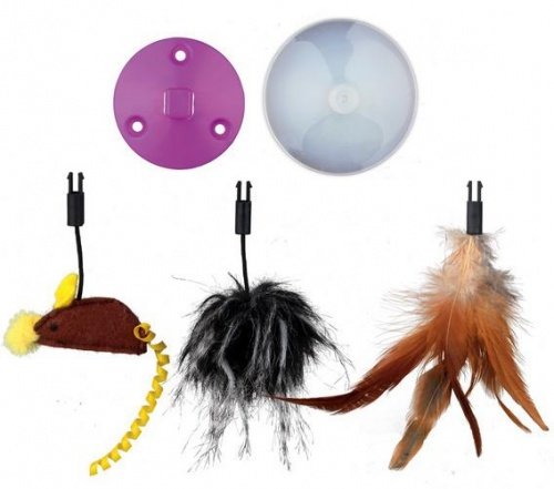 Trixie игрушка для кошки мышь с удочкой, с креплением на вертикальные поверхности, пластик