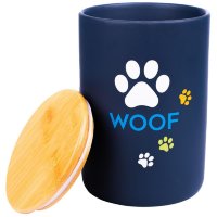 КерамикАрт бокс керамический для хранения корма для собак WOOF 1900 мл, черный
