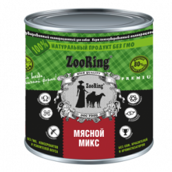 ZooRing (Зооринг) Консервы для Собак, ж\б 850 гр Сочные кусочки Мяса в Желе