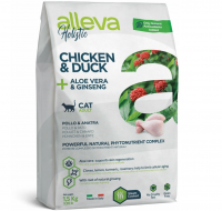 Alleva (Алева) корм для взрослых кошек холистик с курицей и уткой, алое вера и женьшенем