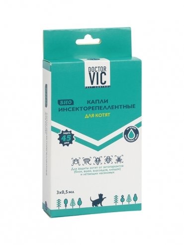 VIC КАПЛИ инсекторепеллентные «Doctor VIC» для котят