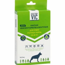 VIC КАПЛИ инсекторепеллентные «Doctor VIC» для крупных собак