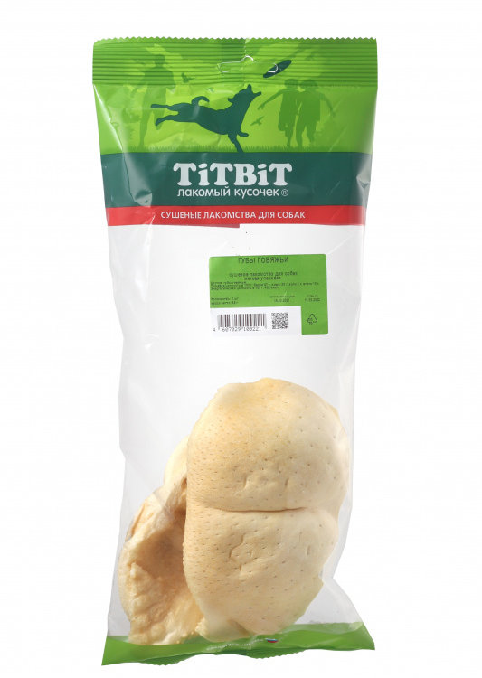 TiTBiT (Титбит) Губы говяжьи - мягкая упаковка (стандарт), 2шт. - 0221