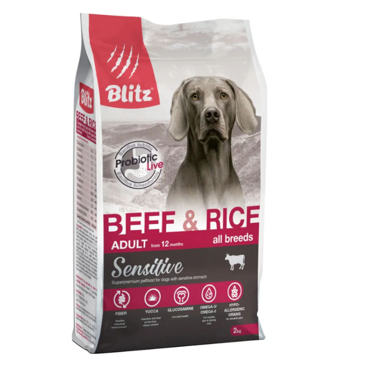 Blitz (Блиц) корм для собак Говядина/рис ADULT BEEF&RICE
