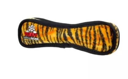 Tuffy Супер прочная игрушка для собак Кость, узор тигр, прочность 10/10 (Mega Bone Tiger)
