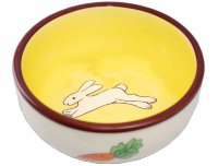 N1 миска керамическая с рисунком заяц и морковка (мкр218)