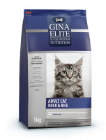 Gina (Джина) elite cat duck rice для взрослых кошек с уткой и рисом