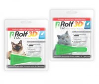 Экопром rolfclub 3d капли от клещей и блох для кошек