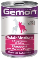 Gemon (Джемон) Dog Medium консервы для собак средних пород кусочки говядины с печенью